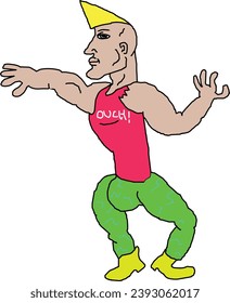 Ilustración vectorial del personaje de meme de Chad de muy alta calidad para la animación con fondo transparente