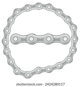 Vector illustration chain from bicycle and section
