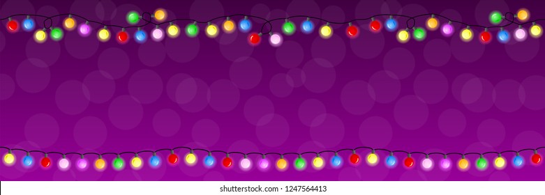 vector illustration of a chain of christmas lights