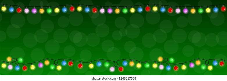 vector illustration of a chain of christmas lights