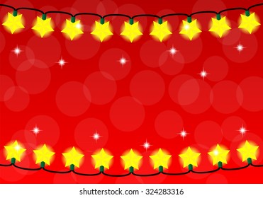 vector illustration of a chain of christmas lights