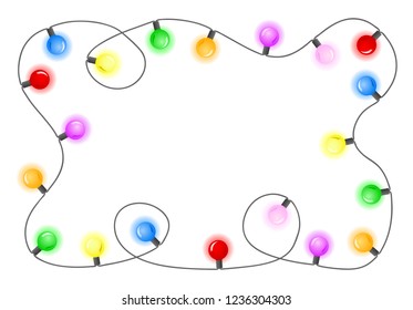 vector illustration of a chain of colorful lights