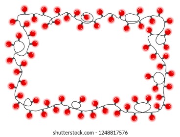 vector illustration of a chain of colorful lights