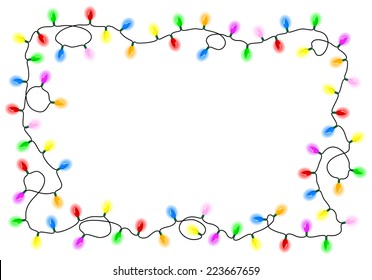 vector illustration of a chain of colorful lights