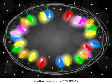 vector illustration of a chain of colorful lights
