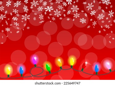 vector illustration of a chain of colorful lights