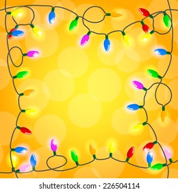 vector illustration of a chain of colorful lights