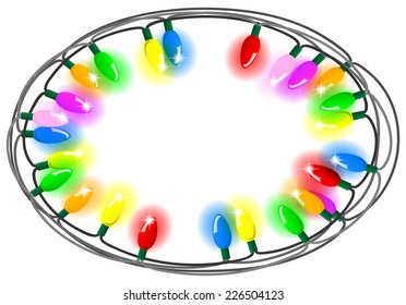 vector illustration of a chain of colorful lights