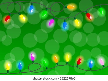 vector illustration of a chain of colorful lights