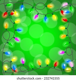 vector illustration of a chain of colorful lights