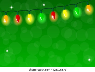 vector illustration of a chain of colorful lights
