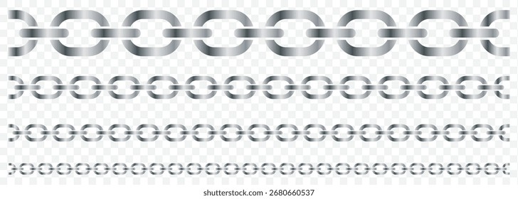 Vector illustration of chain pattern set of braided ropes in white background. Link icon. EPS10.