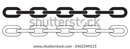 Vector illustration of chain pattern set of braided ropes in white background. Link icon. eps 10