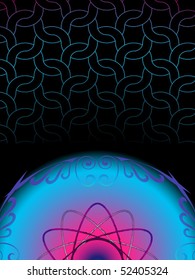 Vector illustration with chains and planet
