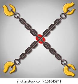 Vector illustration of chains - weak or strong link concept