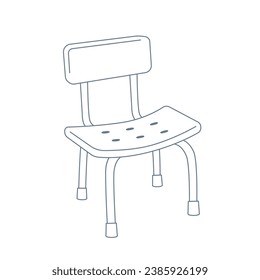 Vector illustration of a chair for bathing. Nursing care supplies.