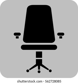 Стоковое векторное изображение: Vector Illustration with Chair Icon black in color
