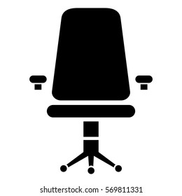 Ilustración vectorial del icono de la silla en negro
