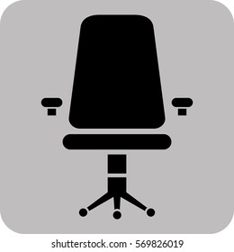 Ilustración vectorial del icono de la silla en negro
