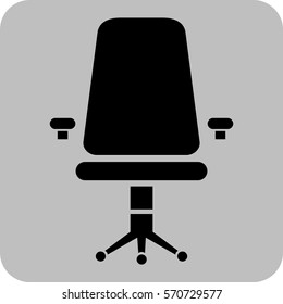 Vector Illustration of Chair Icon in Black
