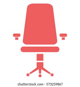 Ilustración vectorial del icono de la silla en rojo
