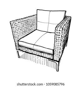 Vector Illustration Of The Chair In Sketch Style.