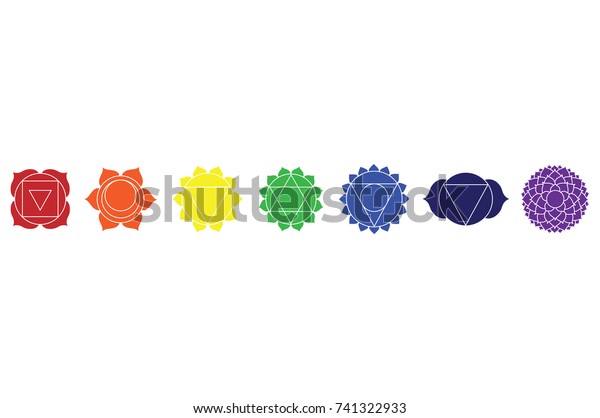 Vector Illustration Chakra Icon Set Collection Stock Vector (Royalty ...