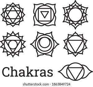 Vector Illustration Chakra Symbols Set Stock Vector (Royalty Free ...