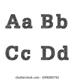 Vector illustration of chalk sketched characters on a blackboard background