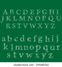 Vector illustration of chalk sketched characters on a blackboard 