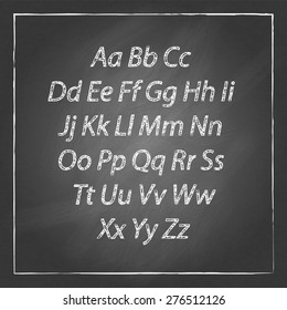 Vector illustration of chalk sketched characters on a blackboard background