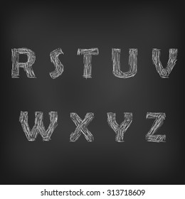 Vector illustration of chalk sketched characters on a blackboard