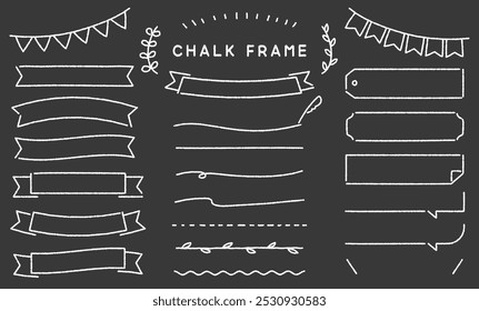 Vector illustration of chalk style frames and lines.