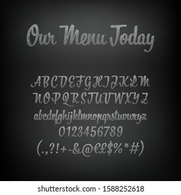 Vector illustration of chalk text on a blackboard