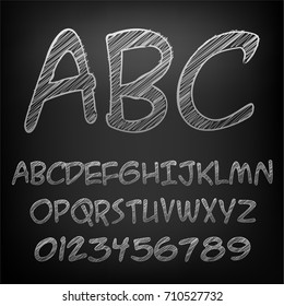 Vector illustration of chalk text on a blackboard
