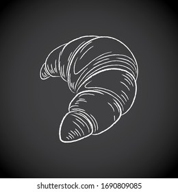 Vektorillustration-Illustration der Umkarton-Zeichnung eines Croissant-Symbols auf einer Tafel