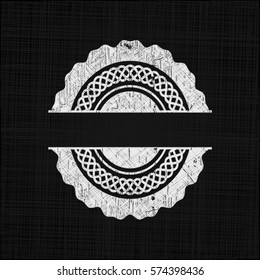 Vector Illustration of Chalkboard Emblem with Black Background Icon

