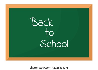 Ilustración vectorial de la pizarra. Tablero verde en el marco, aislado de fondo blanco. Pizarra. De vuelta a la escuela. Educación u objeto comercial. Diseño de plantilla.