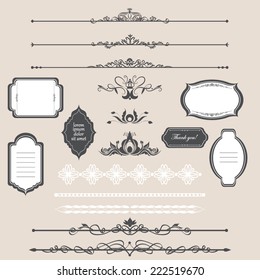 Vector illustration of a chalkboard style design elements for wedding invitations, birthdays, scrapbook