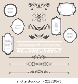 Vector illustration of a chalkboard style design elements for wedding invitations, birthdays, scrapbook
