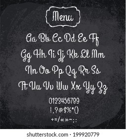 Vector illustration of chalked alphabet