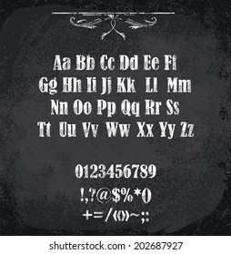 Vector illustration of chalked alphabet 