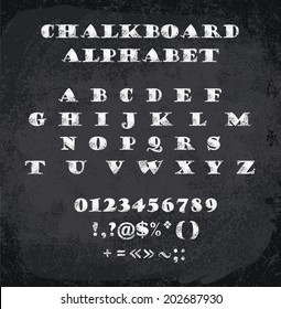 Vector illustration of chalked alphabet 