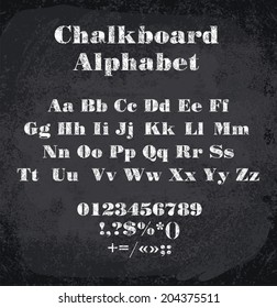 Vector illustration of chalked alphabet 