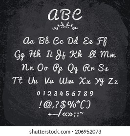 Vector illustration of chalked alphabet 