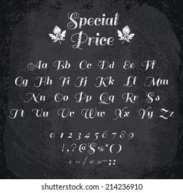 Vector illustration of chalked alphabet