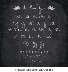 Vector illustration of chalked alphabet 