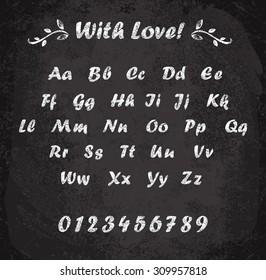 Vector illustration of chalked alphabet