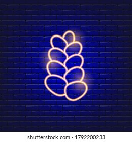 Vector illustration of challah bread neon icon. Concept Holiday Rosh Hashanah. Jewish New Year sign.