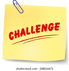 Vector illustration of challenge message on white background
